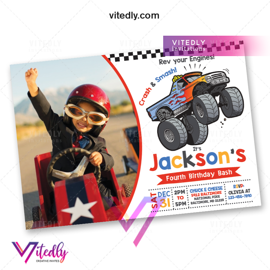 Monster Truck Invitation with Photo – Vitedly monster-truck-invitation-with-photo-vitedly