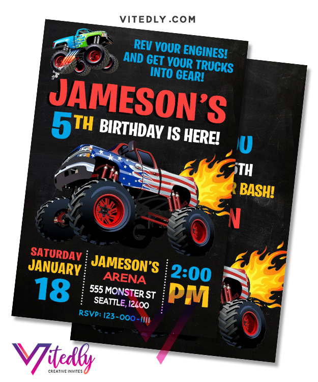 monster-truck-invitation-monster-truck-birthday-invitation-vitedly for Free Printable Monster Truck Invitation Templates Free Monster Truck Invitation, Monster Truck Birthday Invitation – Vitedly for Free Printable Monster Truck Invitation Templates Free