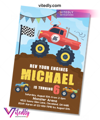 Monster Truck Invitation, Monster Truck Birthday Invitation