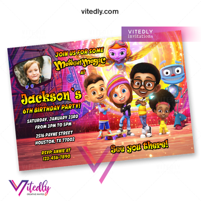 Motown Magic Invitation, Motown Magic Birthday Invitation