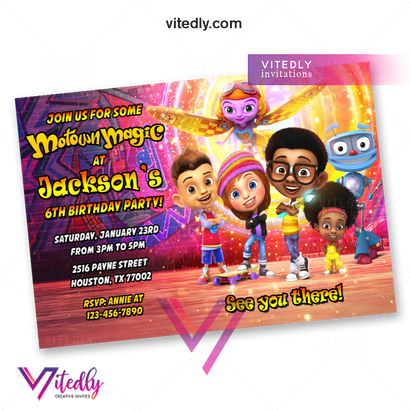 Motown Magic Invitation, Motown Magic Birthday Invitation