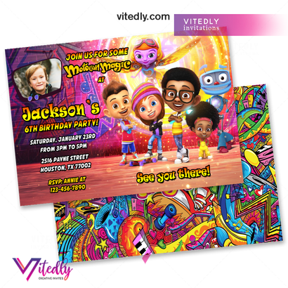 Motown Magic Invitation, Motown Magic Birthday Invitation