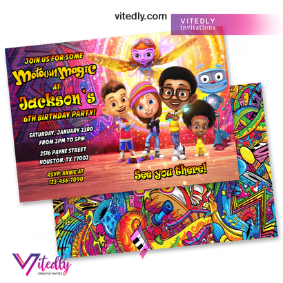 Motown Magic Invitation, Motown Magic Birthday Invitation