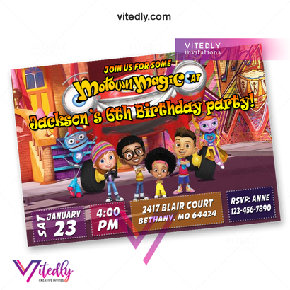 Motown Magic Birthday Invitation, Motown Magic Invitation