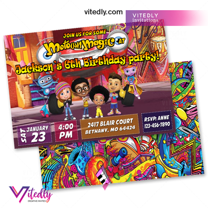 Motown Magic Birthday Invitation, Motown Magic Invitation