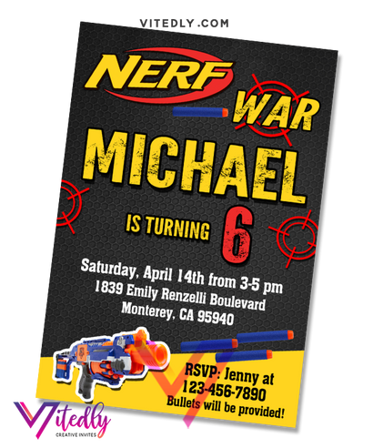 Nerf Wars Invitation