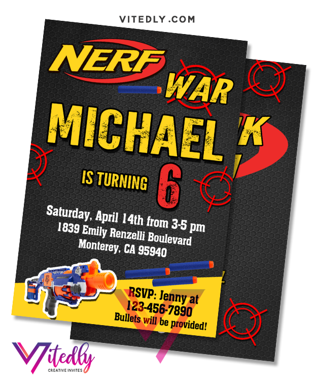 Nerf Wars Invitation