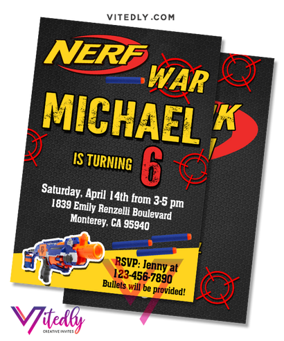 Nerf Wars Invitation