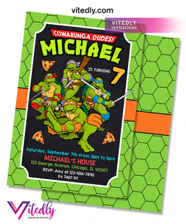 Ninja Turtles Birthday Invitation