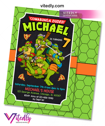 Ninja Turtles Birthday Invitation