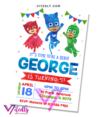 PJ Mask Invitation