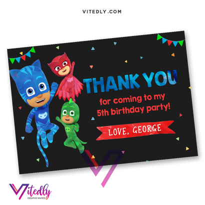 PJ Mask Thank you card