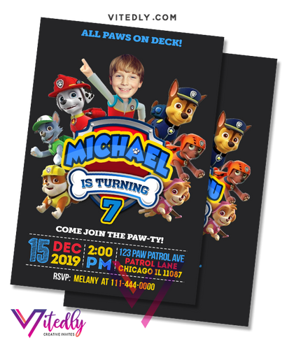 Paw Patrol Invitation