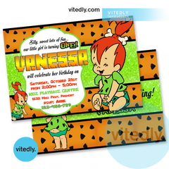 Pebbles Flintstone Birthday Invitation | Flintstones Invitation
