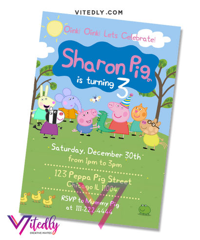 Peppa Pig Birthday Invitation