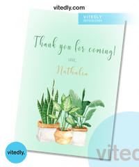 Garden Party Invitation with FREE Thank You Card 