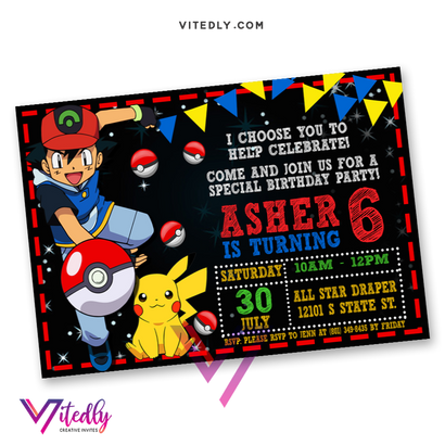 Pokemon Birthday Invitations