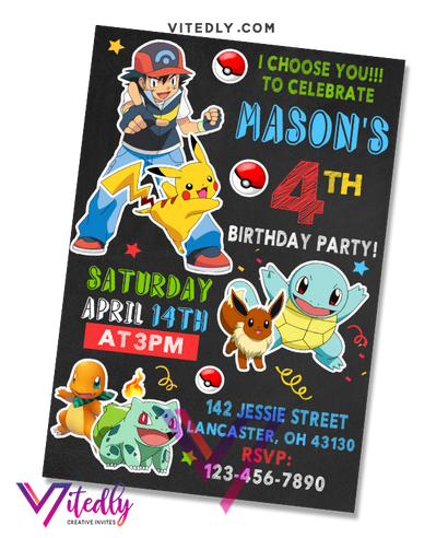 Pokemon Birthday Invitation