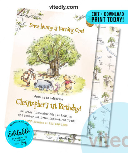 Winnie The Pooh Invitation