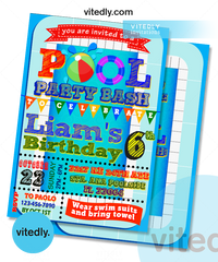 Swimming Pool Party Birthday Invitation, Pool Invitation, Pool Birthday Invitation