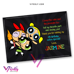 Power Puff Thank you card