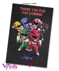 Power Rangers Thank you card