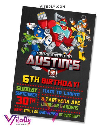 Rescue Bots Birthday Invitation