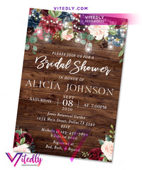 Rustic Wood Bridal Shower Invitation