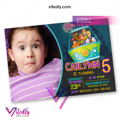 Scooby Doo Birthday Invitation with Photo