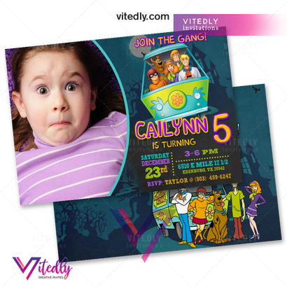 Scooby Doo Birthday Invitation with Photo