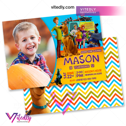 Scooby Doo Invitation with Photo