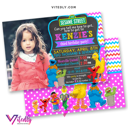 Sesame Street Birthday Invitations