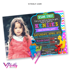Sesame Street Invitations for girls