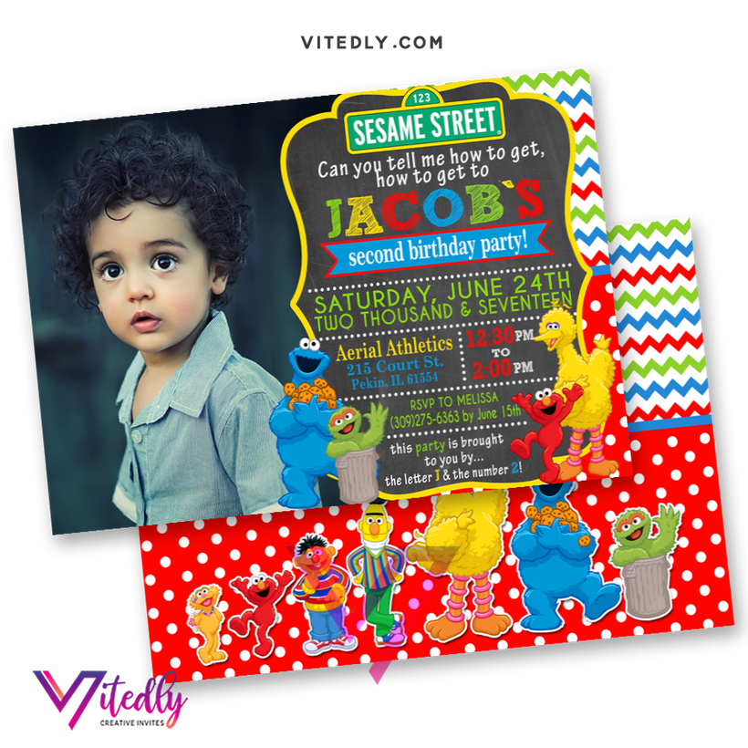 Sesame Street Birthday Invitation Sesame Street Invitations Vitedly