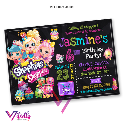 Shopkins Birthday Invitation