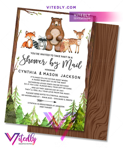 Baby Boy Long Distance Shower by Mail Invitation