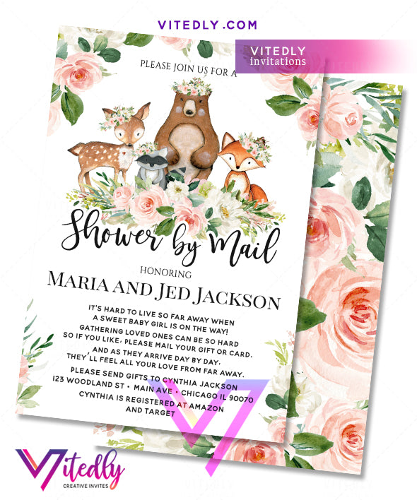 Floral Shower by Mail Invitation