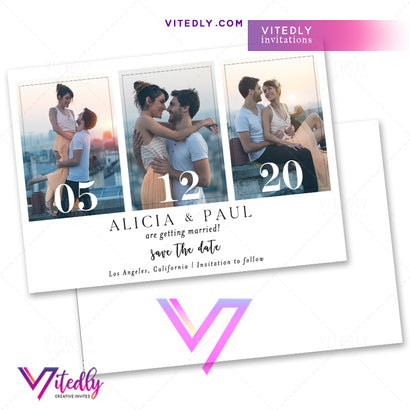 Simple Minimalist Save the Date Photo Invitation