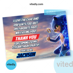 Sonic the Hedgehog Thank you card