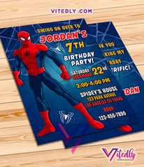 Spiderman Birthday Invitations, Spiderman Invitations, Spiderman Party Invitations