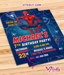 Spiderman Party Invitations, Spiderman Invitations, Spiderman Birthday Invitations