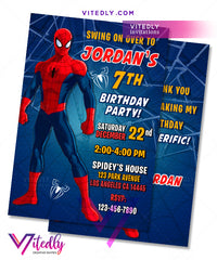 Spiderman Birthday Invitations, Spiderman Invitations, Spiderman Party Invitations