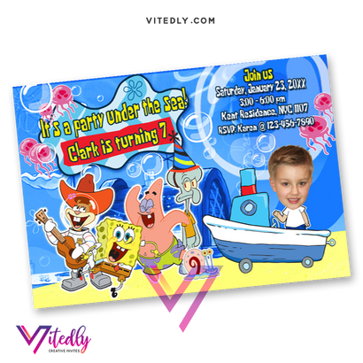 SpongeBob squarepants Birthday Invitation