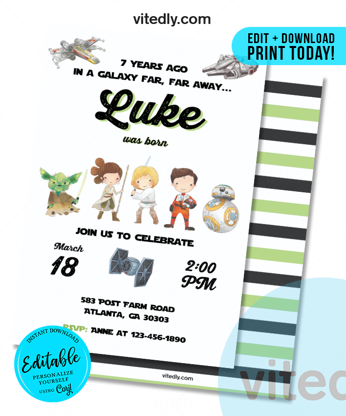 Editable Star Wars Birthday Invitation, Star Wars Invite, INSTANT – Vitedly editable-star-wars-birthday-invitation-star-wars-invite-instant-vitedly