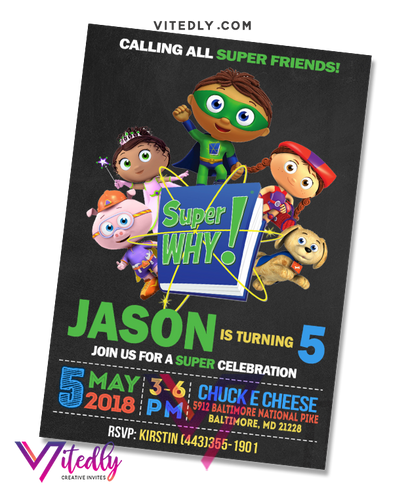 Super Why Invitation