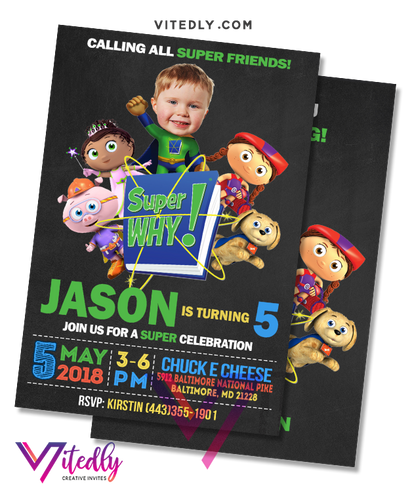 Super Why Invitation