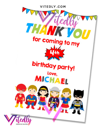 Superhero Thank you card