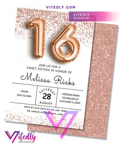 Sweet 16 Invitation