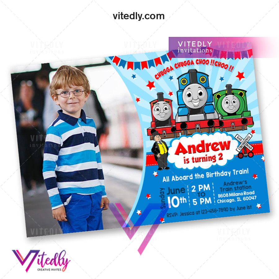 Two Train Invitation Thomas The Train Birthday Invitations