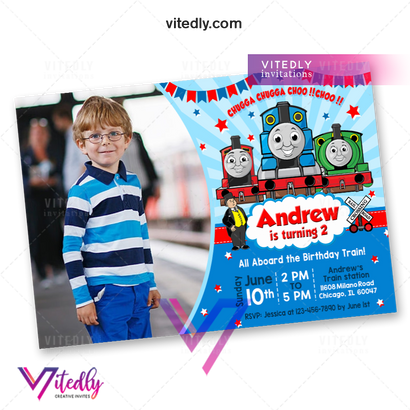 Thomas the Train Invitation with Photo